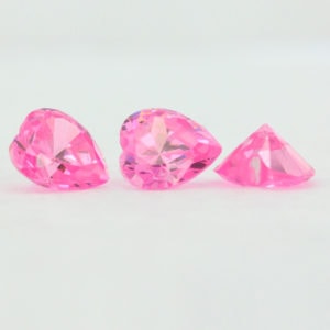 Loose Heart Shape Pink CZ Gemstone Cubic Zirconia October Birthstone