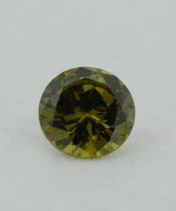 Loose Round Cut Peridot CZ Gemstone Cubic Zirconia August Birthstone Front