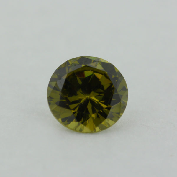 Loose Round Cut Peridot CZ Gemstone Cubic Zirconia August Birthstone Front