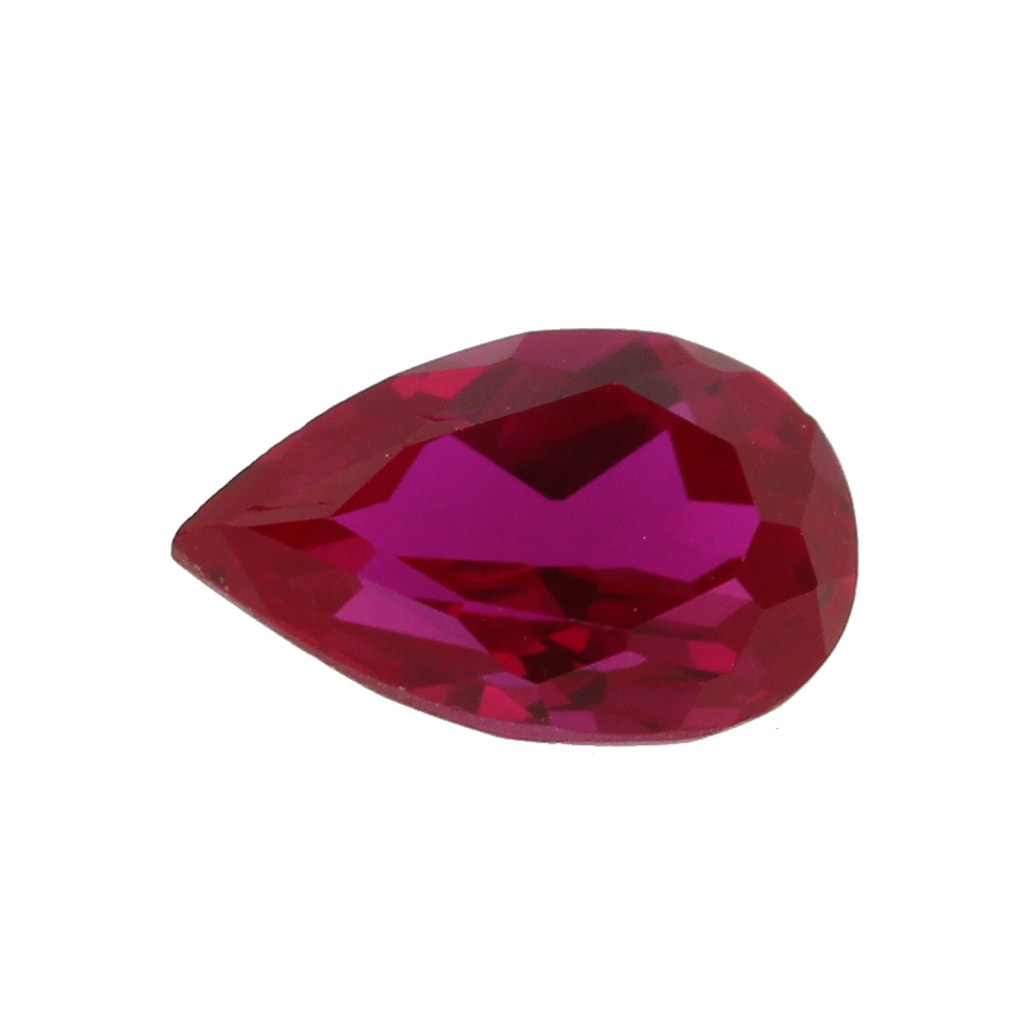 Cubic Zirconia (CZ), dark red faceted. 6.07 carats.