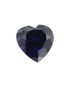 Loose Heart Shape Amethyst CZ Gemstone Cubic Zirconia February Birthstone Front