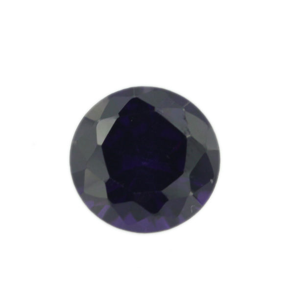 Loose Round Cut Amethyst CZ Gemstone Cubic Zirconia February Birthstone Front