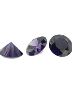 Loose Round Cut Amethyst CZ Gemstone Cubic Zirconia February Birthstone Group