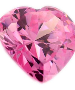 Loose Heart Shape Pink CZ Gemstone Cubic Zirconia October Birthstone