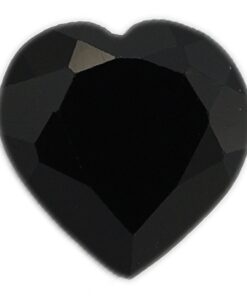 Loose Heart Shape Black Onyx CZ Gemstone Faceted Cubic Zirconia