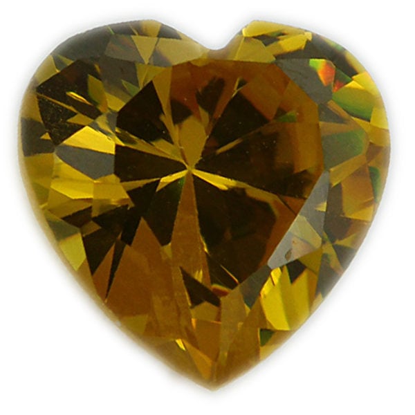 Loose Heart Shape Citrine CZ Gemstone Cubic Zirconia November Birthstone