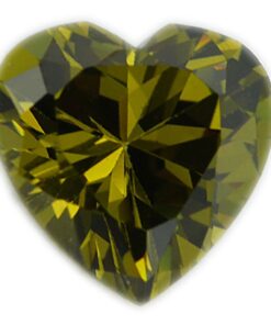 Loose Heart Shape Peridot CZ Gemstone Cubic Zirconia August Birthstone