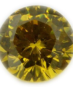 Loose Round Cut Citrine CZ Gemstone Cubic Zirconia November Birthstone