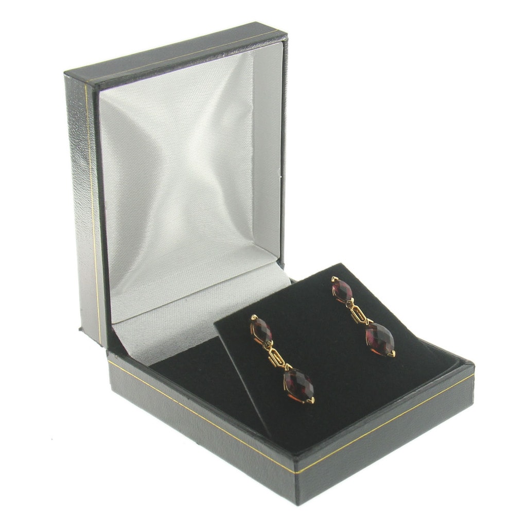 Red Leather Double Door Earring Box Display Jewelry Gift Box 1 Dozen