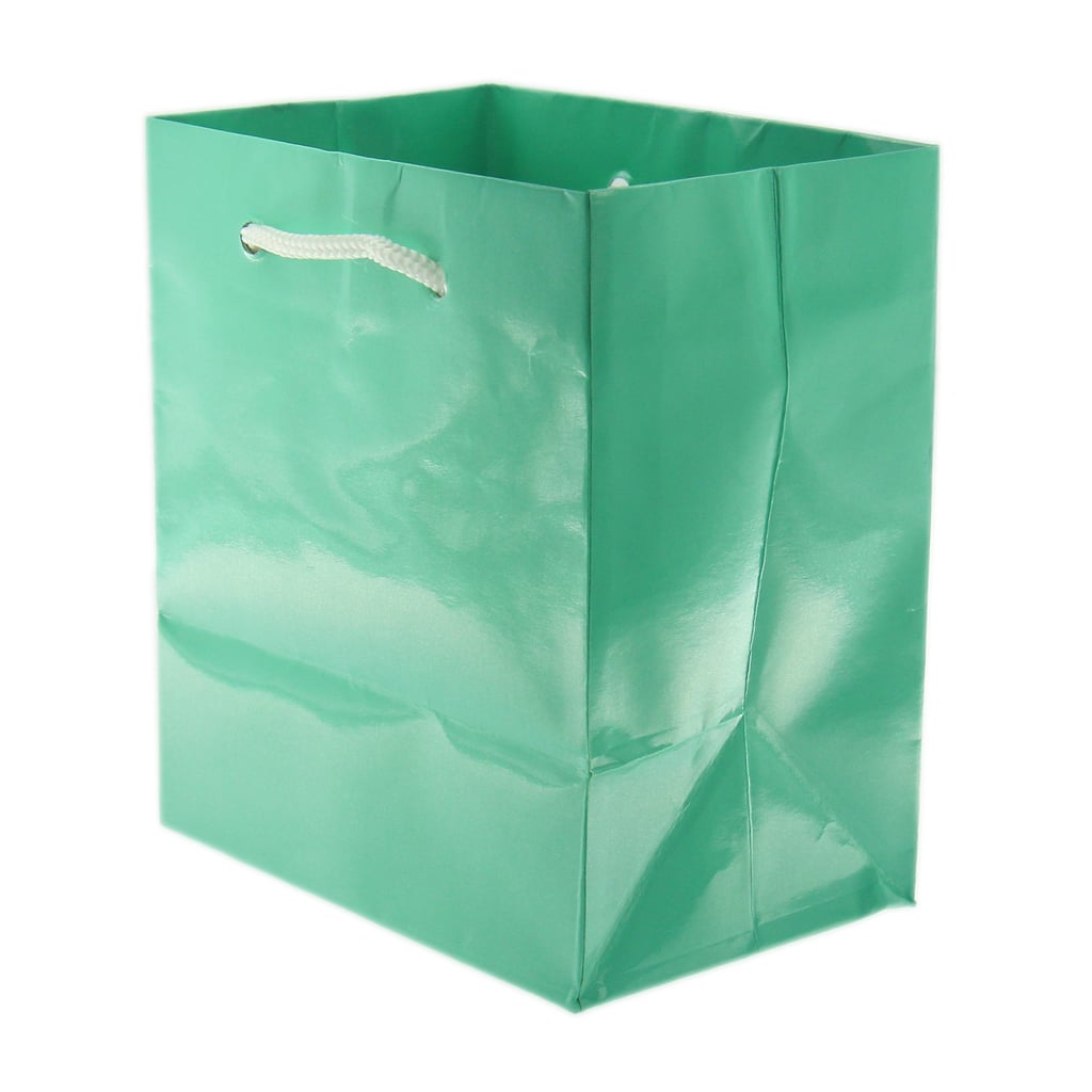 Download 7.75x9.75 Teal Blue Tote Gift Bags Glossy Paper Shopping Bag With Handle Pack of 20 | Findings ...