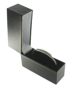 Black Leather Classic Bangle Watch Box Display Jewelry Gift Box