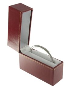 Red Leather Classic Bangle Watch Box Display Jewelry Gift Box