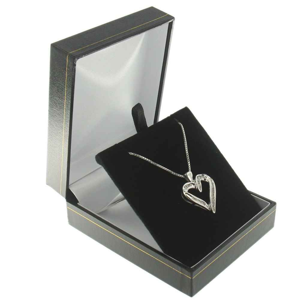 Black Leather Classic Pendant Box Display Jewelry Gift Box 1 Dozen ...