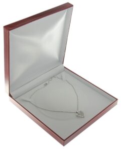 Red Leather Classic Large Necklace Box Display Jewelry Gift Box