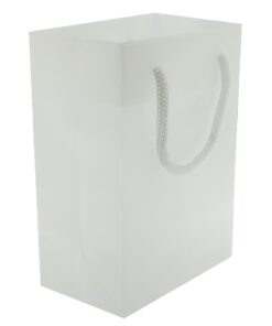 8x10 White Tote Gift Bags Frosted Paper Shopping Bag With Handle