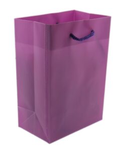 4.5x6.5 Purple Tote Gift Bags Frosted Paper Shopping Bag With Handle