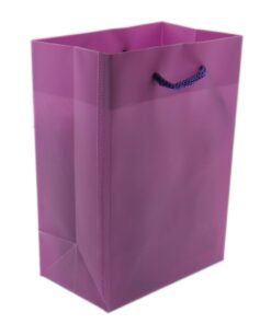 7x9.5 Purple Tote Gift Bags Frosted Paper Shopping Bag With Handle