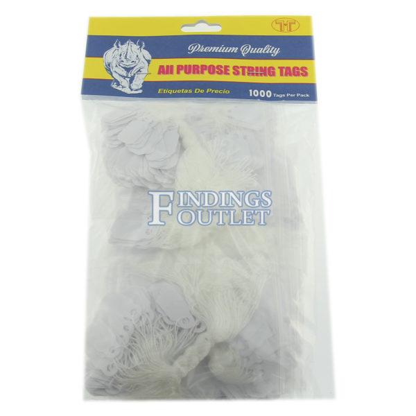 Rhino Square White Standard String Jewelry Price Tags 1000 Pcs Pack