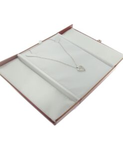 Red Leather Double Door Necklace Box Display Jewelry Gift Box