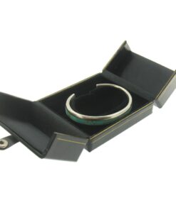 Black Leather Double Door Bangle Watch Box Display Jewelry Gift Box