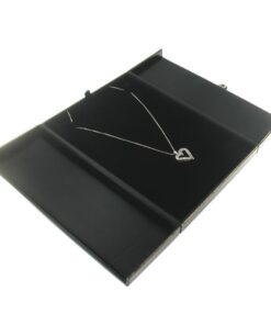 Black Leather Double Door Necklace Box Display Jewelry Gift Box