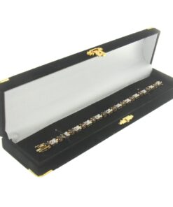 Black Velvet Treasure Chest Bracelet Box Display Jewelry Gift Box