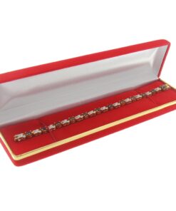 Red Velvet Gold Trim Bracelet Box Display Jewelry Gift Box