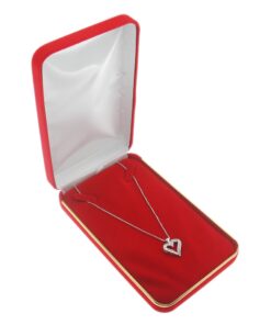 Red Velvet Gold Trim Necklace Box Display Jewelry Gift Box