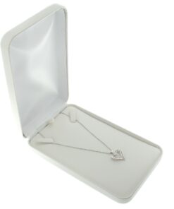 White Leather Necklace Box Display Jewelry Gift Box