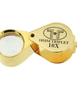 Gold Tone 18mm Triplet 10x Eye Loupe