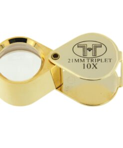 Gold Tone 21mm Triplet 10x Eye Loupe