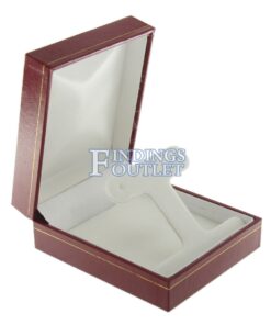 Red Leather Classic Earring Pad Box Display Jewelry Gift Box Empty