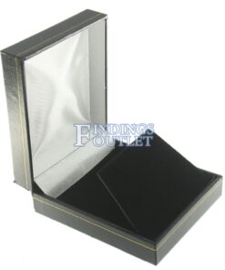 Black Leather Classic Earring Pendant Box Display Jewelry Gift Box Empty