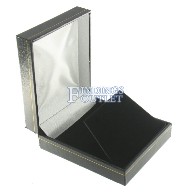 Black Leather Classic Earring Pendant Box Display Jewelry T Box 1 Dozen Findings Outlet 3492