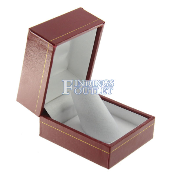 Red Leather Classic Ring Finger Box Display Jewelry Gift Box Empty