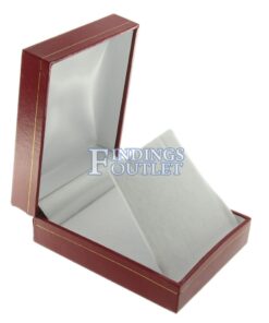 Red Leather Classic Earring Pendant Box Display Jewelry Gift Box Empty