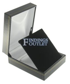 Black Leather Classic Pendant Box Display Jewelry Gift Box Empty