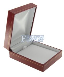 Red Leather Classic Pendant Box Display Jewelry Gift Box Empty