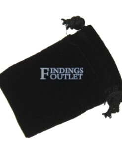 1.5x2.5 Black Velvet Pouch Jewelry Drawstring Gift Bag Angle