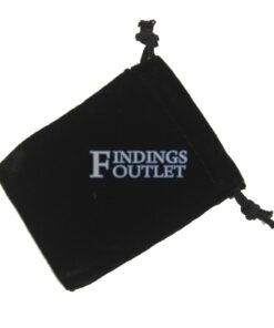 2.75x3.5 Black Velvet Pouch Jewelry Drawstring Gift Bag Angle