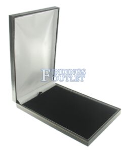 Black Leather Classic Medium Necklace Box Display Jewelry Gift Box Empty