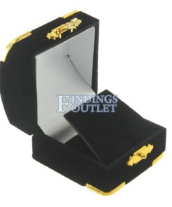 Black Velvet Treasure Chest Earring Box Display Jewelry Gift Box Empty