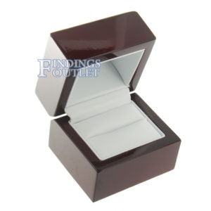 Cherry Rosewood Wooden Ring Box Display Jewelry Gift Box One