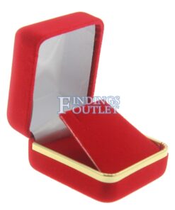 Red Velvet Gold Trim Earring Box Display Jewelry Gift Box Empty