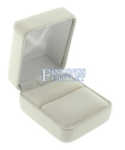 White Leather Ring Box Display Jewelry Gift Box Empty