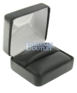 Black Leather Double Ring Box Display Jewelry Gift Box Empty