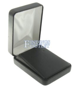 Black Leather Earring Pendant Box Display Jewelry Gift Box Empty