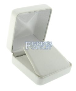 White Leather Pendant Box Display Jewelry Gift Box Empty