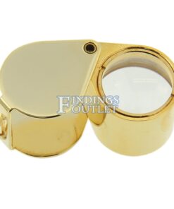 Gold Tone 21mm Triplet 10x Eye Loupe Single