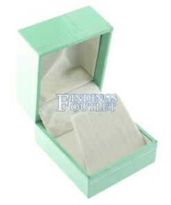 Teal Blue Leather Earring Box Display Jewelry Gift Box Empty